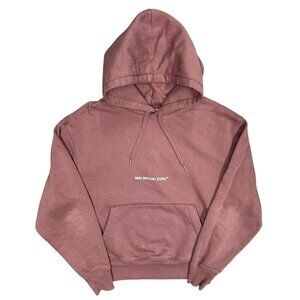 Mki Miyuki Zoku Hoodie Spellout Graphic Pullover Red Oversized XS